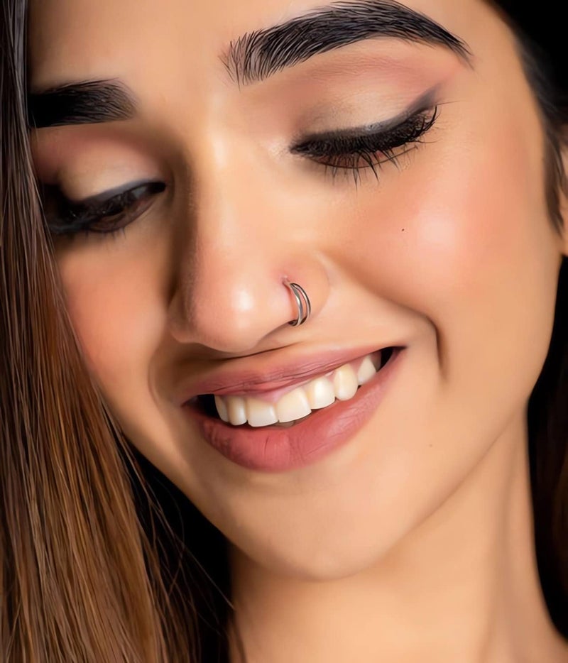 Incaton 20G Stainless Steel Nose Rings for Women Nose Rings Hoops L Shaped Nose Studs Screw Nose Piercing Jewelry for Women Men Silver Rose Gold Black Rainbow - Image 5